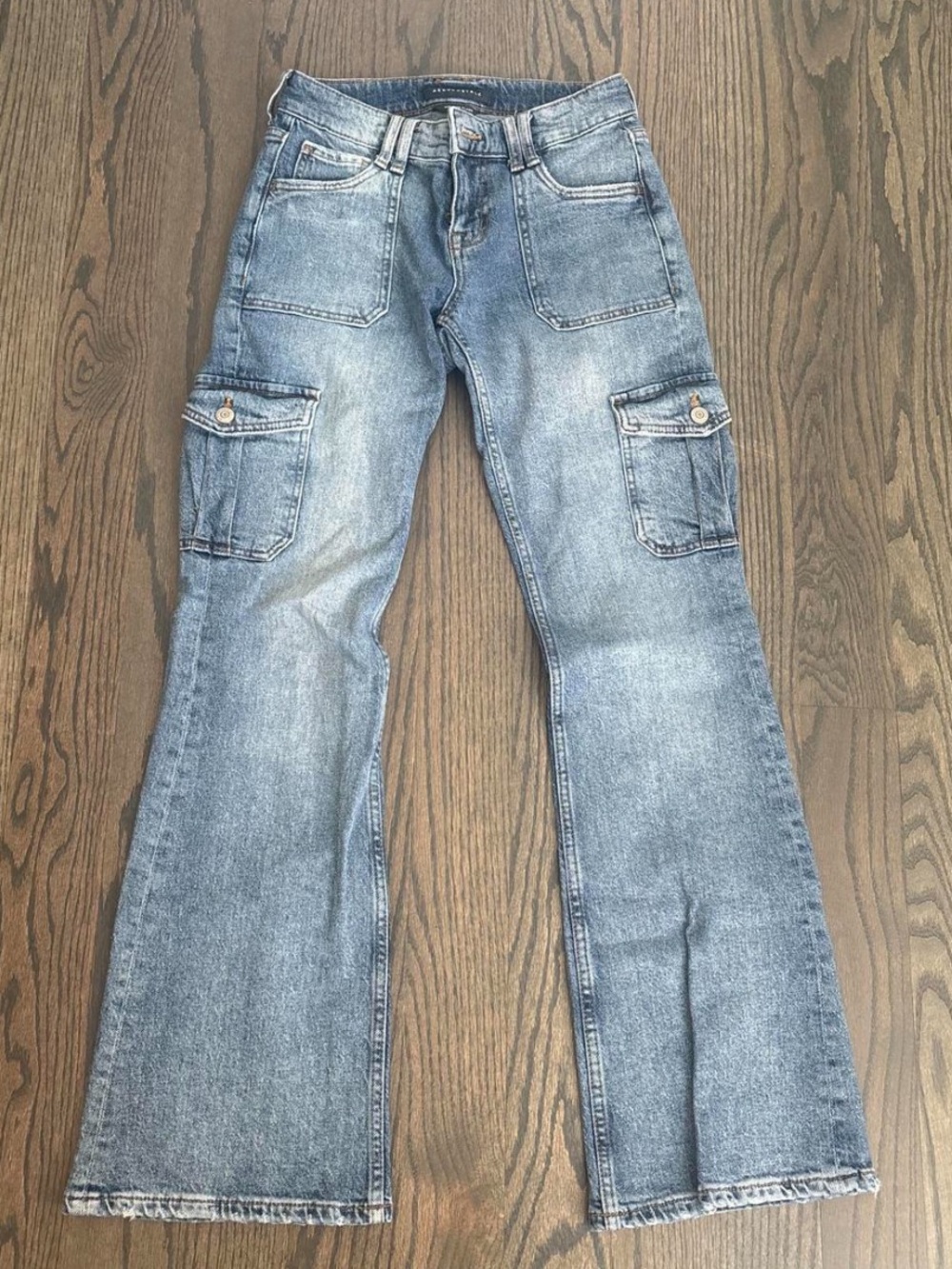 Aeropostale Light Blue Cargo Flare Jeans